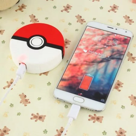 charge your phone with pokemon pokeball powerbank