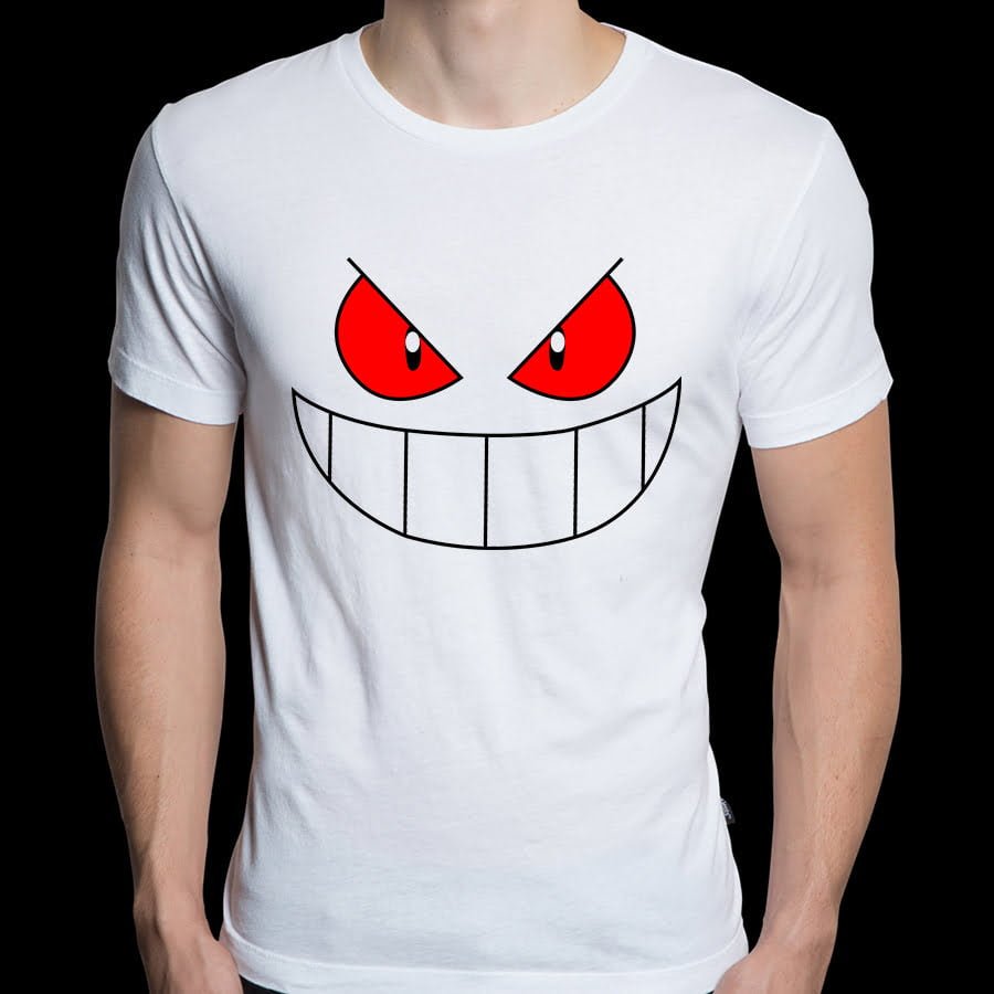 Round Neck Men’s T Shirts Pokemon Gengar Cotton Crew Neck Tees – HippyCase